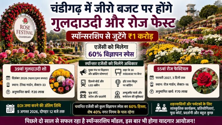 Chandigarh Rose Festival: चंडीगढ़ में बिना सरकारी खर्च के होंगे गुलदाउदी शो और रोज फेस्टिवल, स्पॉन्सरशिप से जुटेगा पूरा बजट