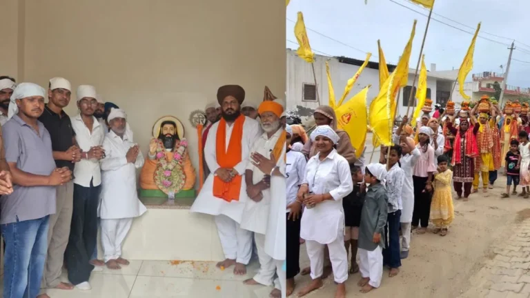 Dhand News: ढांड में गुरु रविदास जी के जयकारों की गूंज, मूर्ति स्थापना पर निकली भव्य शोभायात्रा, उमड़ा श्रद्धालुओं का सैलाब