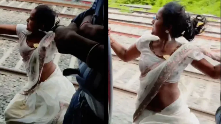 Train Stunt Viral Video: रील्स का खौफनाक जूनून, चलती ट्रेन के दरवाजे पर लटककर डांस करती दिखी महिला, देखें वायरल वीडियो