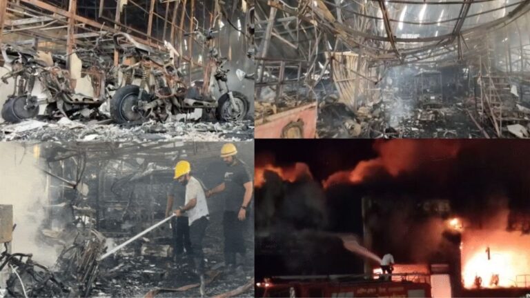 Sikar showroom fire: सीकर में इलेक्ट्रिक गाड़ियों के 2 शोरूम में भीषण आग, 40 से ज्यादा वाहन जले, पास का ऑटो पार्ट्स शोरूम भी जला