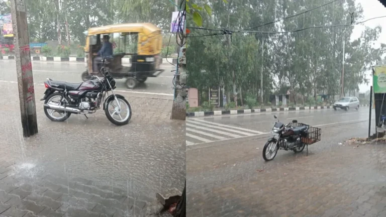 Kurukshetra Weather update: कुरुक्षेत्र में अचानक हुई मूसलाधार बारिश, ज्योतिसर में धान की कटाई ठप, किसानों की बढ़ी चिंता
