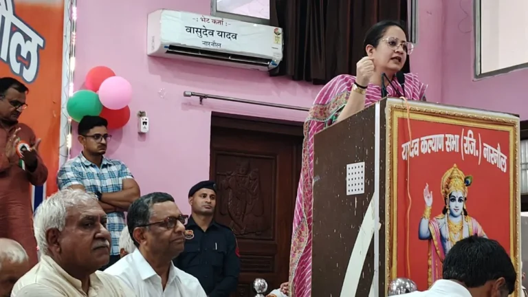 Narnaul : आरती राव बोली – राव तुलाराम के नाम से कुछ लोगों को होता है पेट दर्द