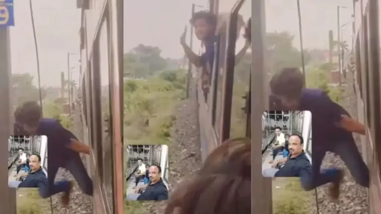 Train Stunt Viral: चलती ट्रेन में रील बनाना पड़ा भारी, खंभे से टकराकर नीचे गिरा युवक