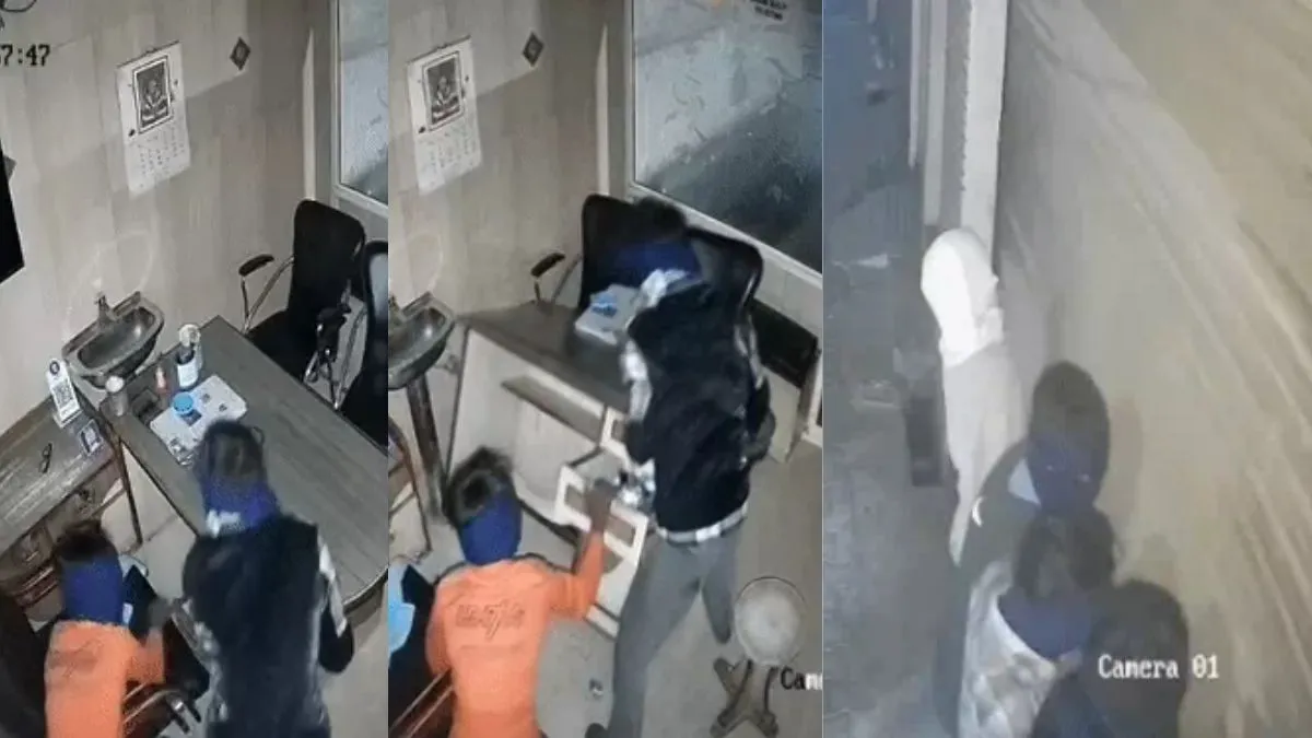 Ambala City theft: सीसीटीवी में कैद हुई अंबाला में चोरी की लाइव फुटेज, ईंट से दराज तोड़कर भागे चोर