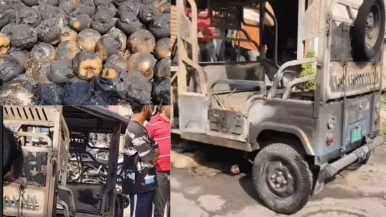 Kaithal shop fire: कैथल में शॉर्ट सर्किट से बंद दुकान में रखी ई-रिक्शा और लाखों का सामान जला