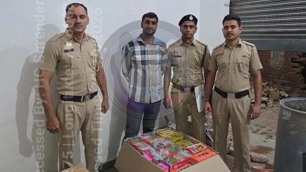 Karnal Illegal Firecrackers: असंध में पटाखों के बड़े जखीरे पर छापा, पुलिस ने पकड़ी 500 डिब्बी अवैध आतिशबाजी, आरोपी गिरफ्तार