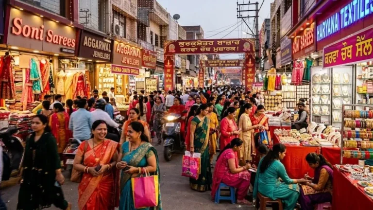 Karwa Chauth Shopping: करवा चौथ से पहले बाजारों में जबरदस्त रौनक, लाल जोड़ों और मैचिंग ज्वेलरी के लिए उमड़ी महिलाओं की भीड़