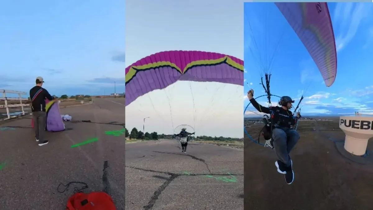 Man flying to work: कार-बस छोड़िए, आसमान में उड़कर काम पर जाता है यह शख्स, वीडियो देख उड़ जाएंगे होश