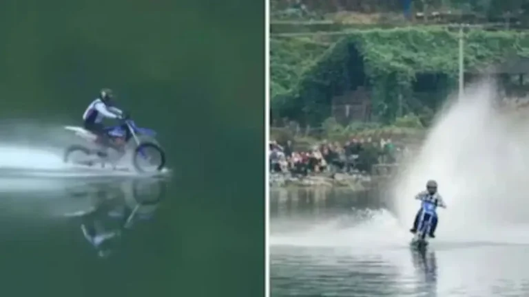 Motorcycle Ride On Water: चीन के शख्स ने पानी पर दौड़ाई मोटरसाइकिल, 40 किलोमीटर का सफर तय कर बनाया गिनीज वर्ल्ड रिकॉर्ड