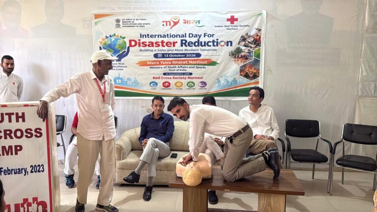 Narnaul: युवाओं को सीपीआर, प्राथमिक उपचार, आपदा प्रबंधन एवं सड़क सुरक्षा की दी जानकारी