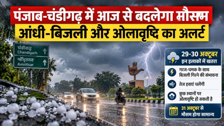 Punjab Chandigarh Weather: चंडीगढ़ में भी मौसम का अलर्ट, पंजाब के कई इलाकों में ओले गिरने की आशंका
