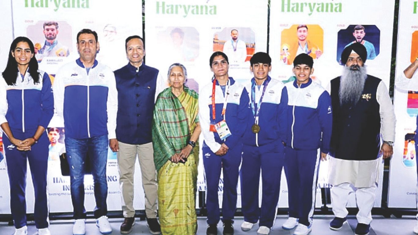 Naveen Jindal Sansad Khel Mahotsav: एशियाई खेलों में 14 गोल्ड समेत 32 मेडल: हरियाणा के एथलीटों से मिले सांसद नवीन जिन्दल